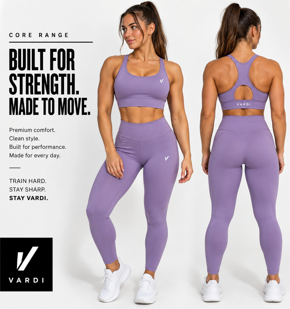 VARDI CORE Womens Gym Sports Bra "Premium UK Fitness Wear”