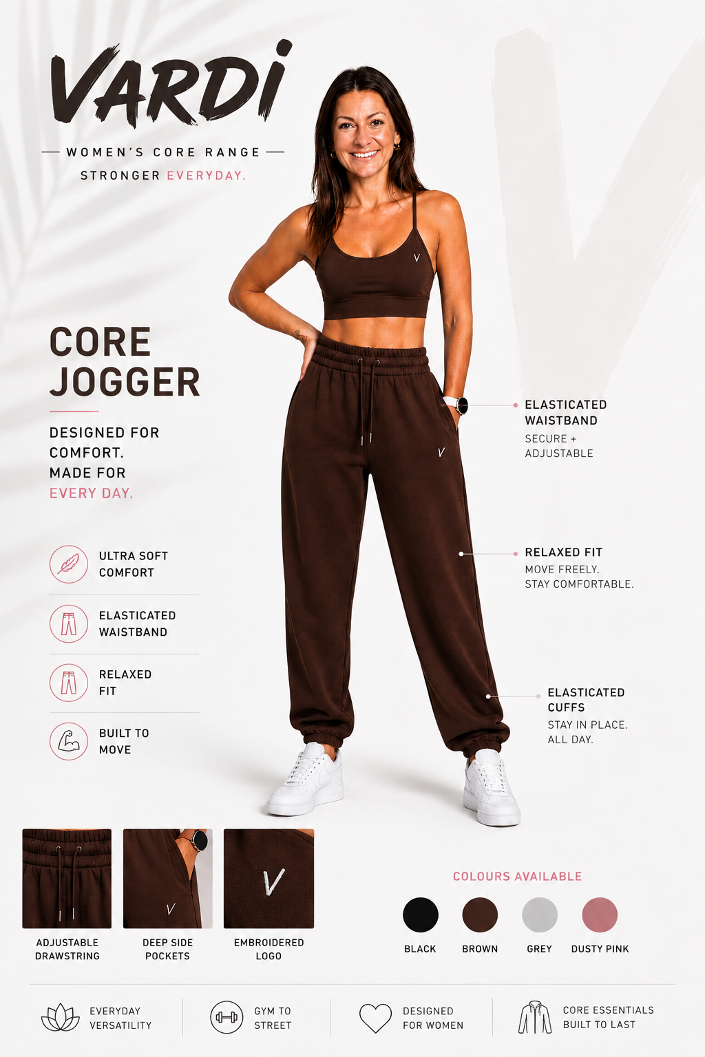 VARDI CORE Women’s Baggy Sweatpants "Premium UK Fitness Wear”