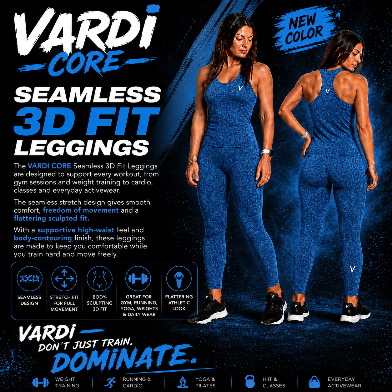 VARDI CORE Seamless 3D Fit Leggings "Premium UK Fitness Wear”