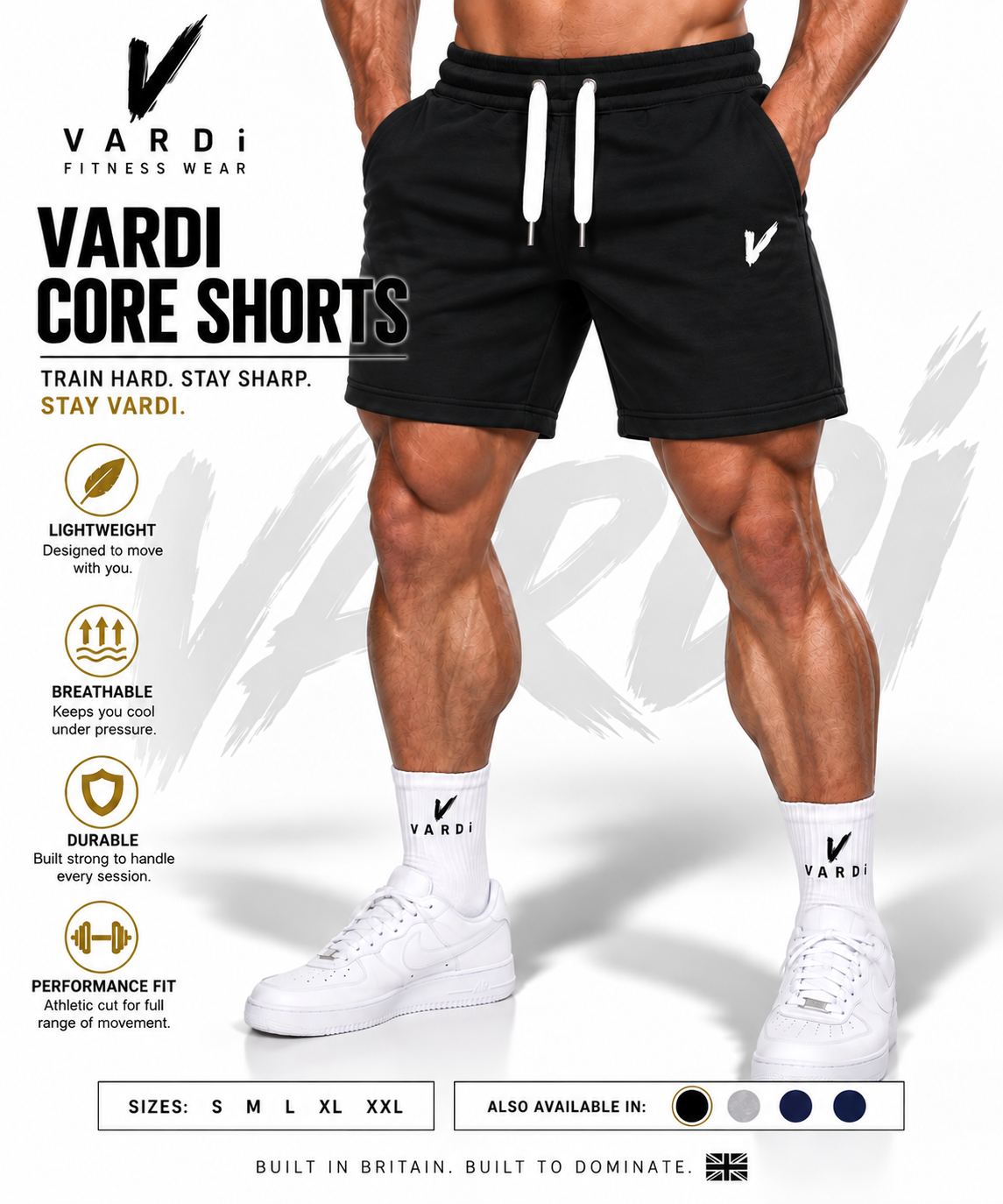 VARDI CORE Men’s Gym Shorts "Premium UK Fitness Wear”