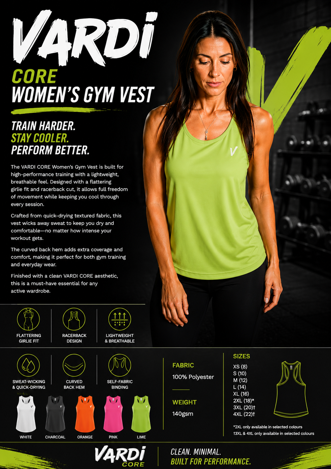 VARDI CORE Women’s Gym Vest "Premium UK Fitness Wear”