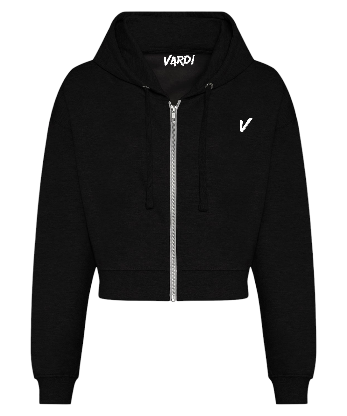 W17 - Womens Cropped Fitness Zip Hoodie - Oversized Gym Fit - Vardi - Unique