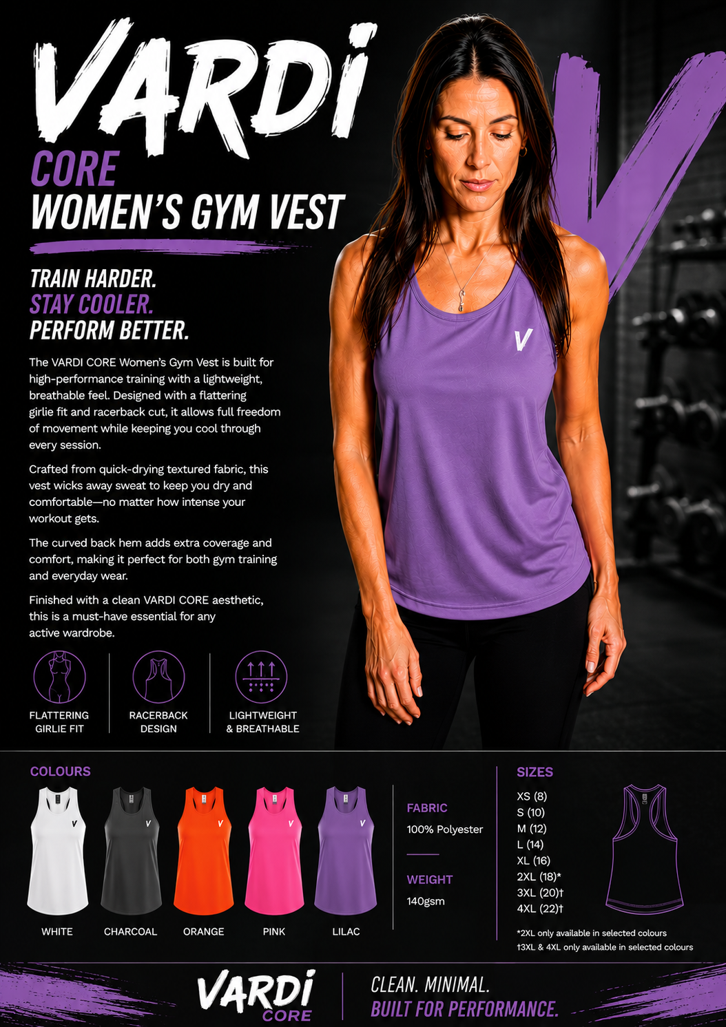 VARDI CORE Women’s Gym Vest "Premium UK Fitness Wear”