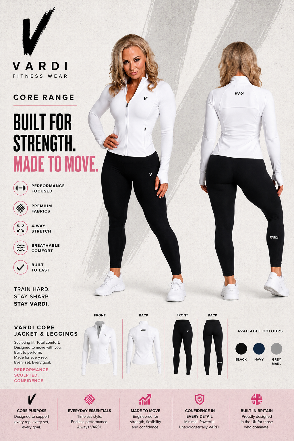 VARDI CORE Women's Recycled Gym Fitness Jacket