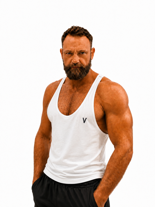 VARDI CORE Men’s Training Vest – Black Logo "Premium UK Fitness Wear”
