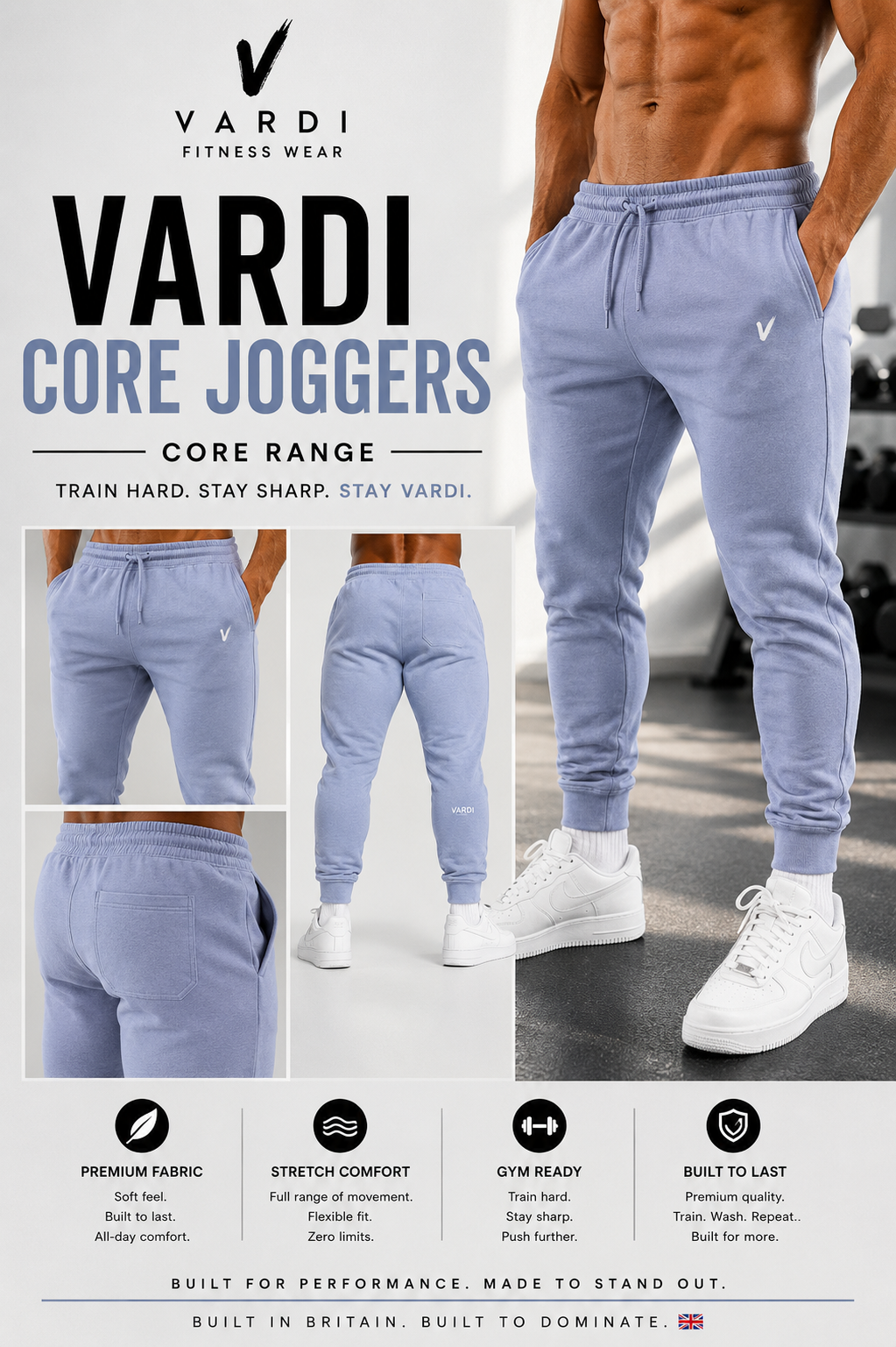 VARDI CORE Men’s Authentic Jog Pants "Premium UK Fitness Wear”