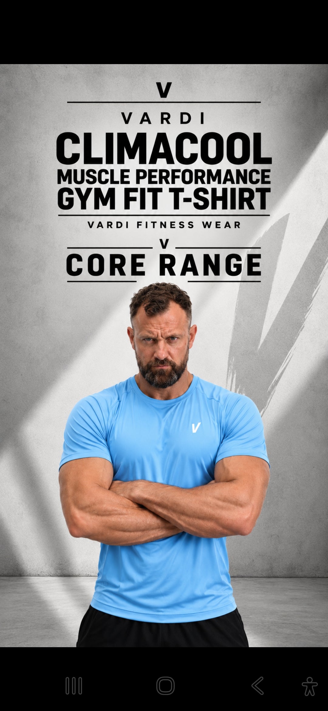 VARDI ClimaCool Muscle Performance Gym Fit T-Shirt "Premium UK Fitness Wear”