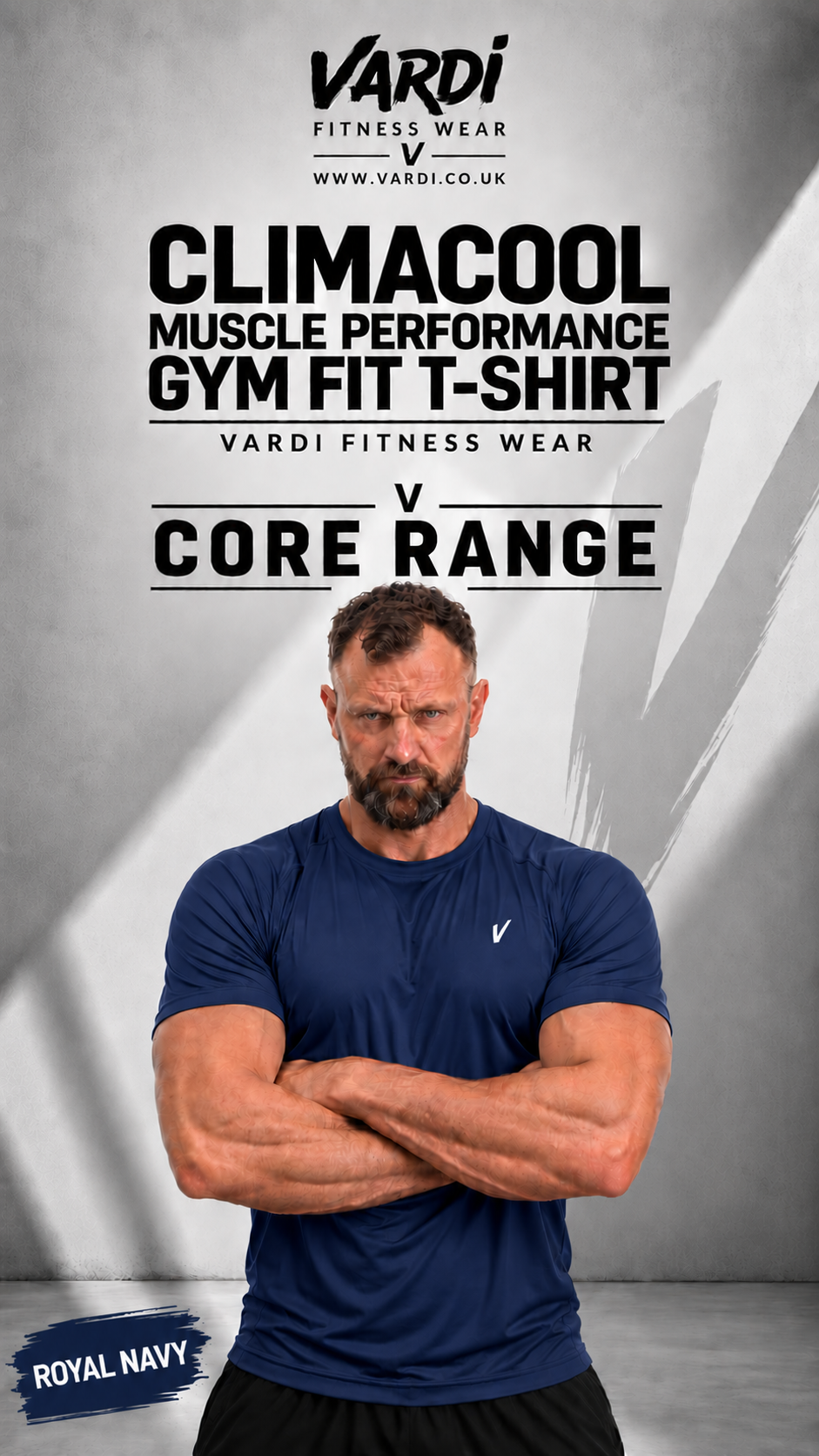 VARDI ClimaCool Muscle Performance Gym Fit T-Shirt "Premium UK Fitness Wear”