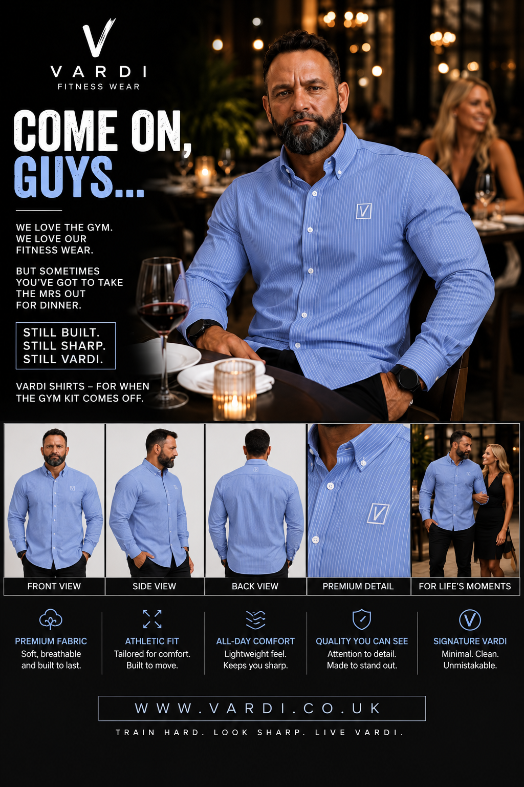 VARDI LUXE Men’s Striped Oxford Dress Shirt
Smart.