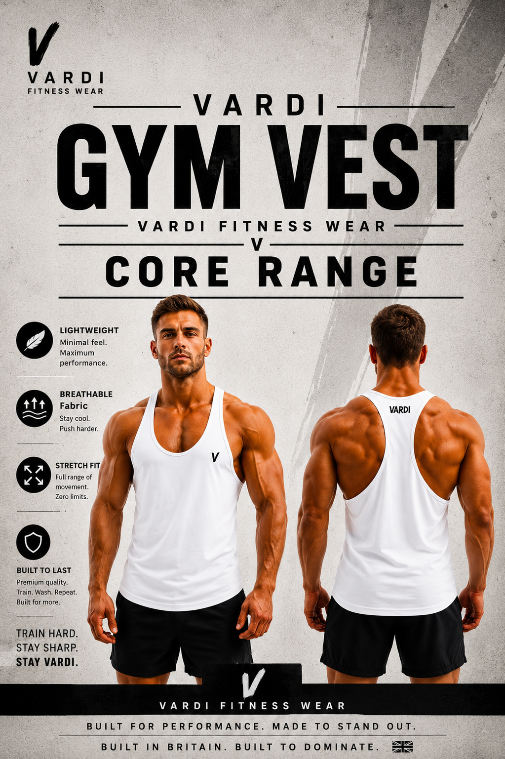 VARDI Men’s Training Vest – "Premium UK Fitness Wear”