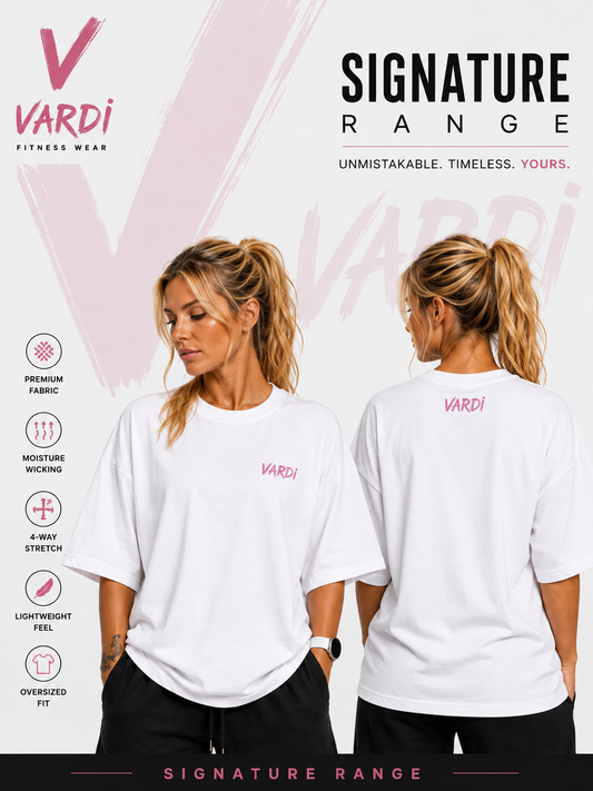 VARDI SIGNATURE Women’s Oversized Gym T-Shirt "Premium UK Fitness Wear”