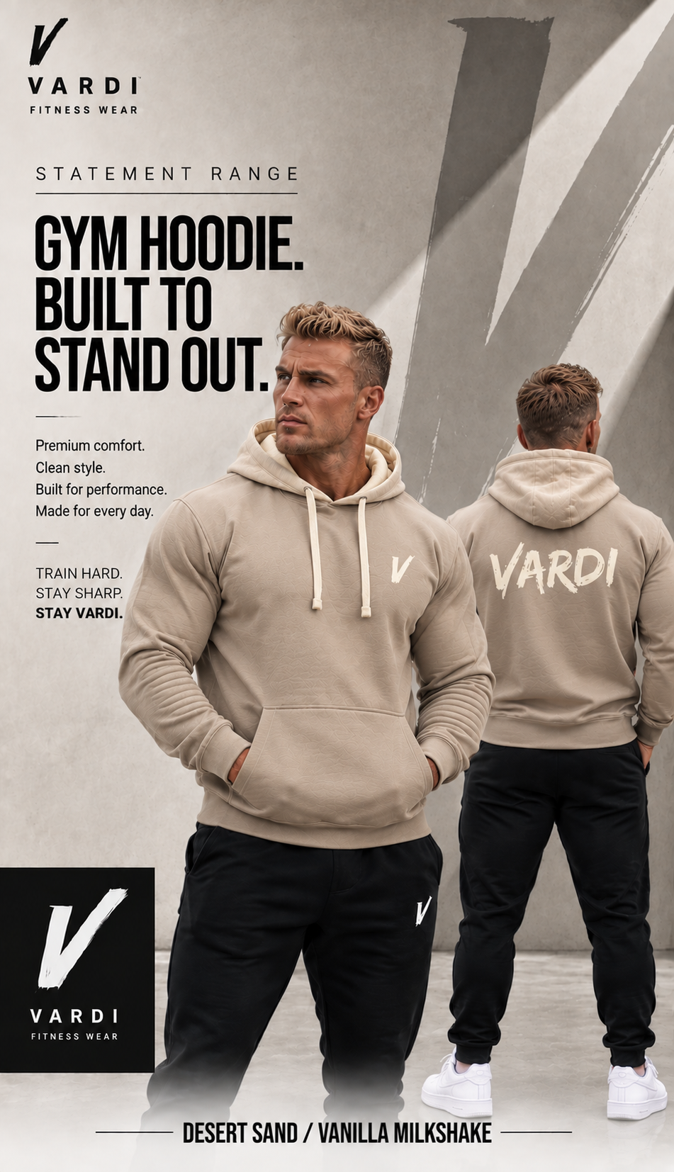 VARDI STATEMENT Men's Gym Hoodie "Premium UK Fitness Wear”