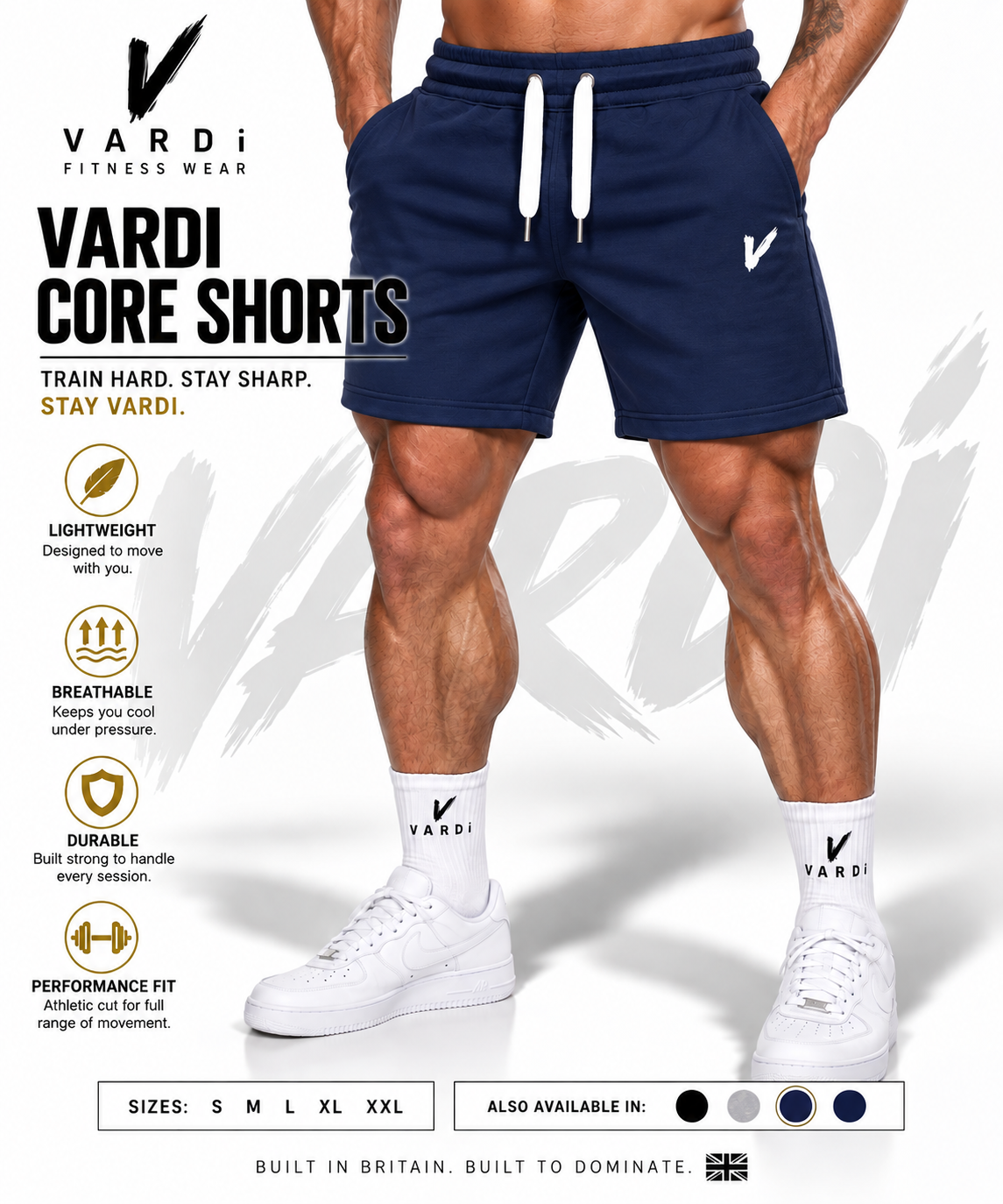 VARDI CORE Men’s Gym Shorts "Premium UK Fitness Wear”