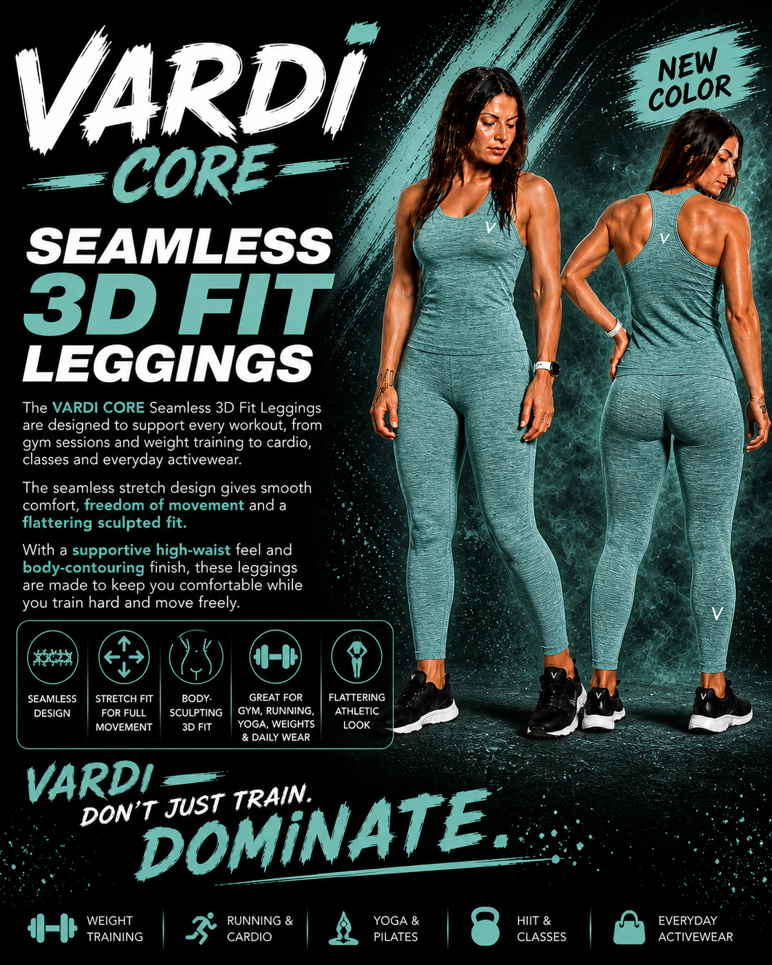 VARDI CORE Seamless 3D Fit Leggings "Premium UK Fitness Wear”
