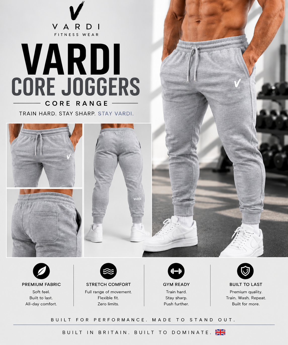 VARDI CORE Men’s Authentic Jog Pants "Premium UK Fitness Wear”