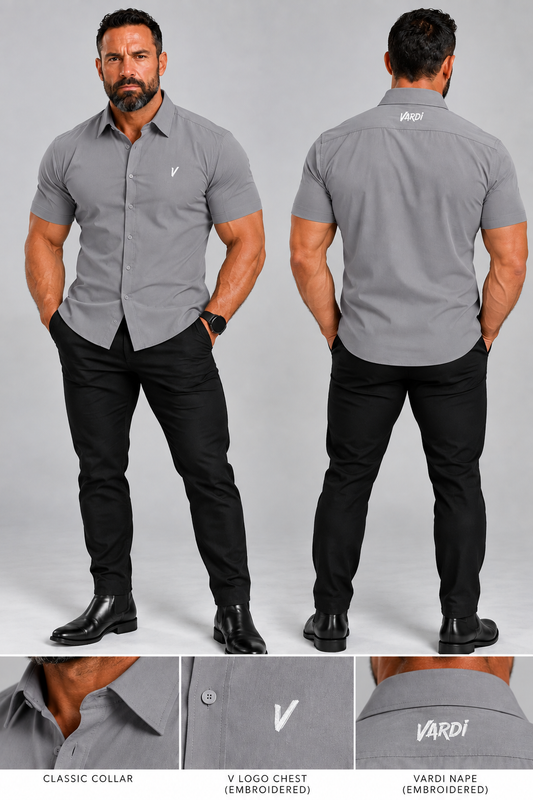 VM27 - VARDI Men's Stretch Fit Short Sleeve Shirt