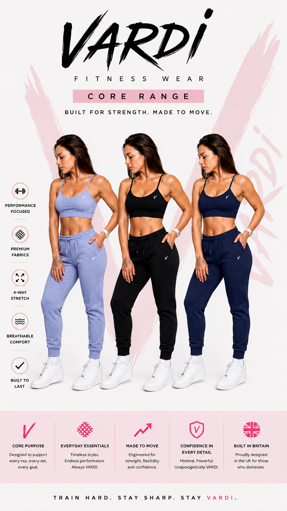 Women's Vardi CORE Authentic Jog Pants "Premium UK Fitness Wear”