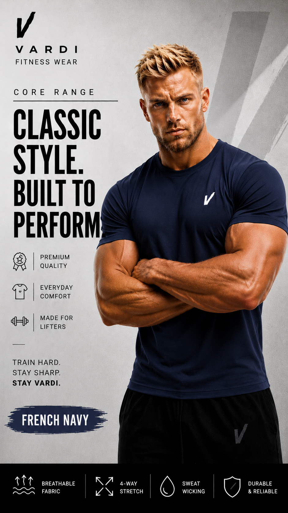 VARDI Classic Men's Gym T-Shirt "Premium UK Fitness Wear"
