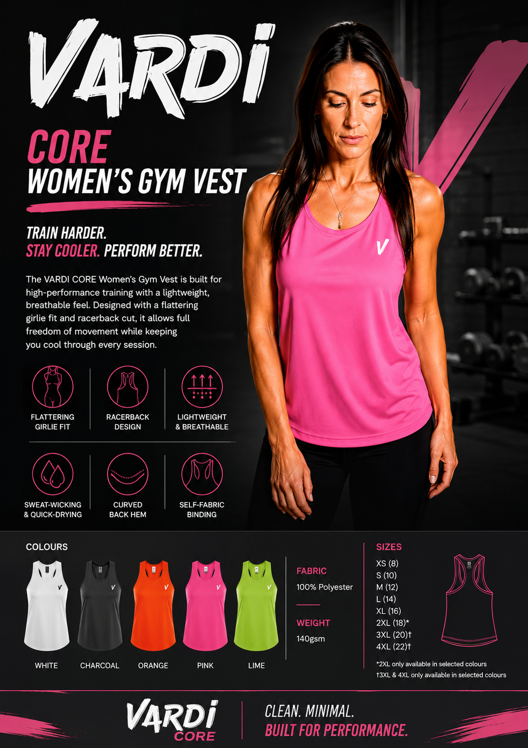 VARDI CORE Women’s Gym Vest "Premium UK Fitness Wear”