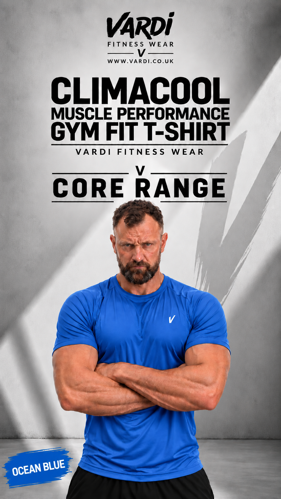 VARDI ClimaCool Muscle Performance Gym Fit T-Shirt "Premium UK Fitness Wear”