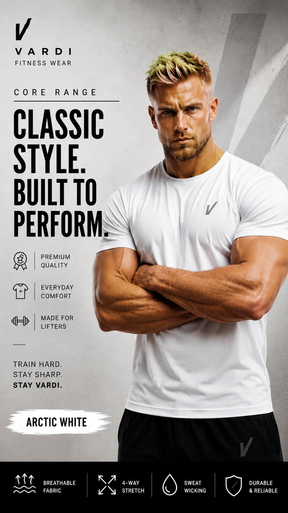 VARDI Classic Men's Gym T-Shirt "Premium UK Fitness Wear"