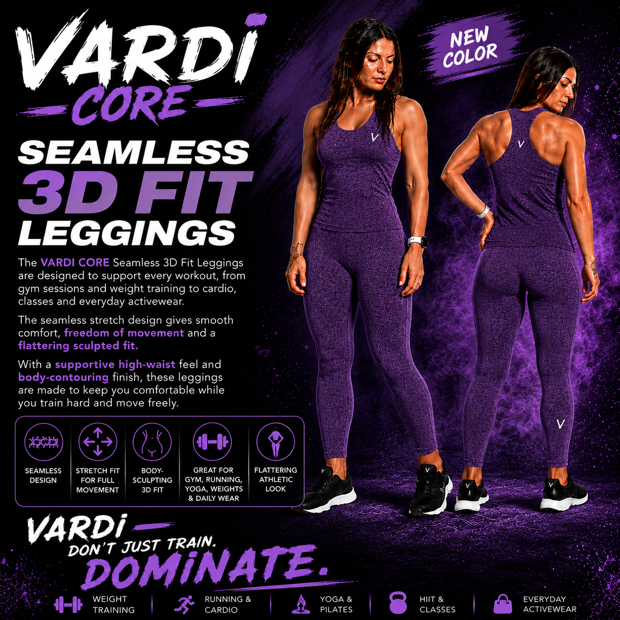 VARDI CORE Seamless 3D Fit Leggings "Premium UK Fitness Wear”