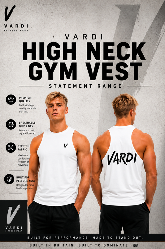 VARDI Men’s High Neck Training Vest "Premium UK Fitness Wear”