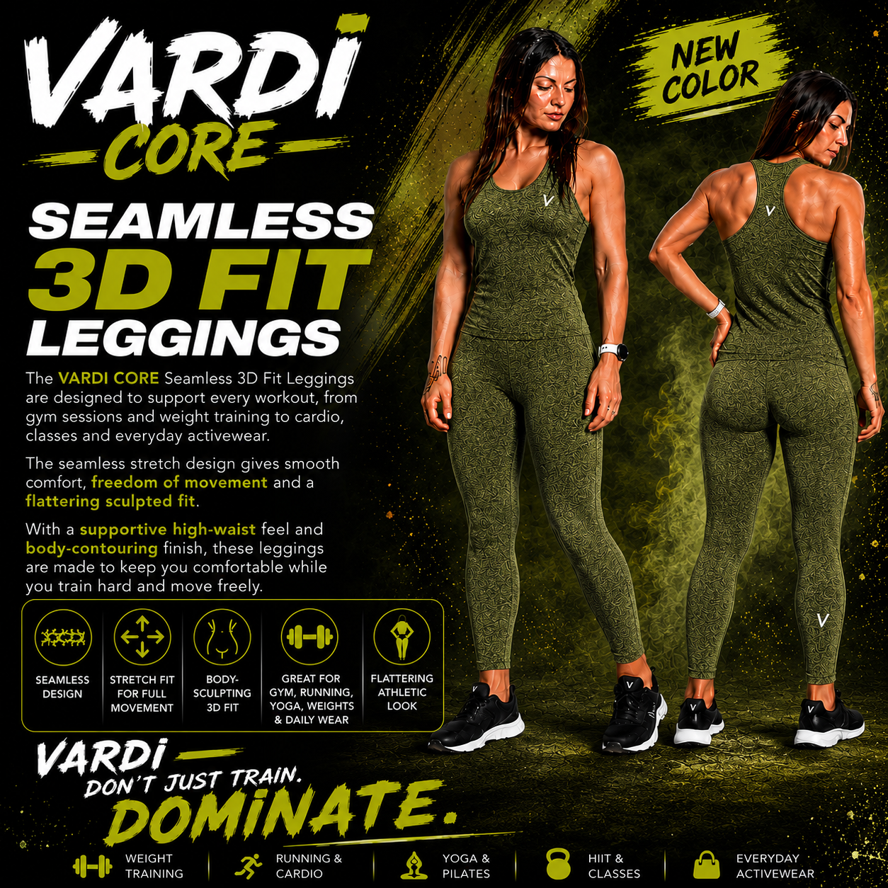 VARDI CORE Seamless 3D Fit Leggings "Premium UK Fitness Wear”