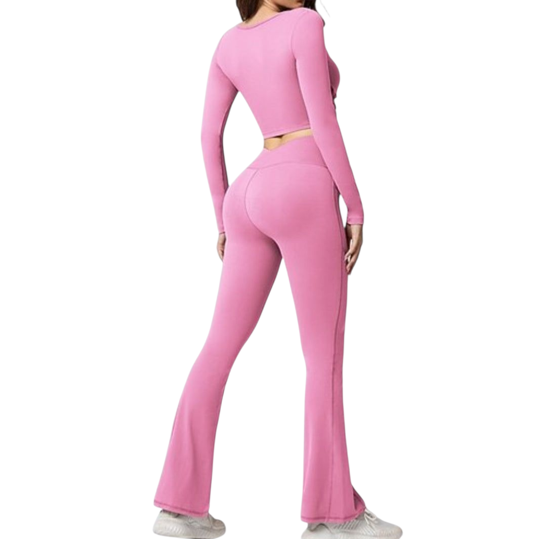 Women's Vardi jump suit flared 2 - piece workout set